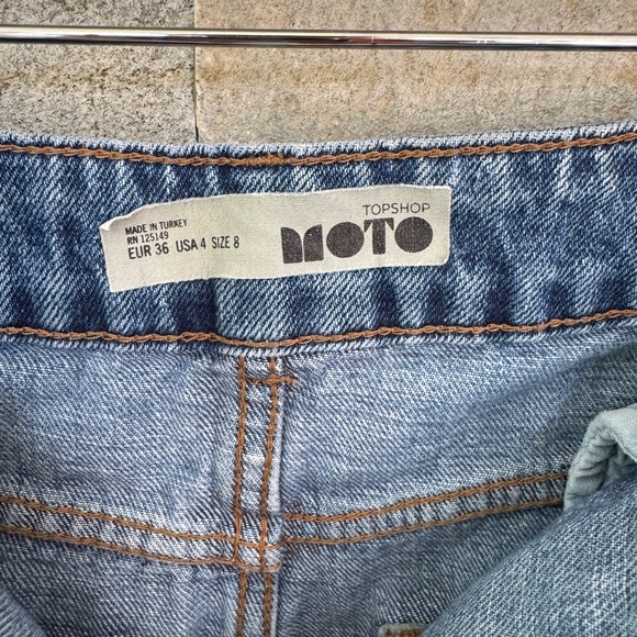 TopShop Moto Denim Mini Skirt 4 - Picture 4 of 5